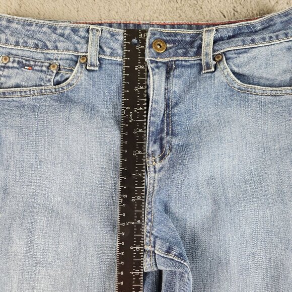 Tommy Hilfiger Bootcut Jeans Women's Size 8 Blue Mid Rise Y2K Relaxed Fit Cotton - Picture 5 of 10
